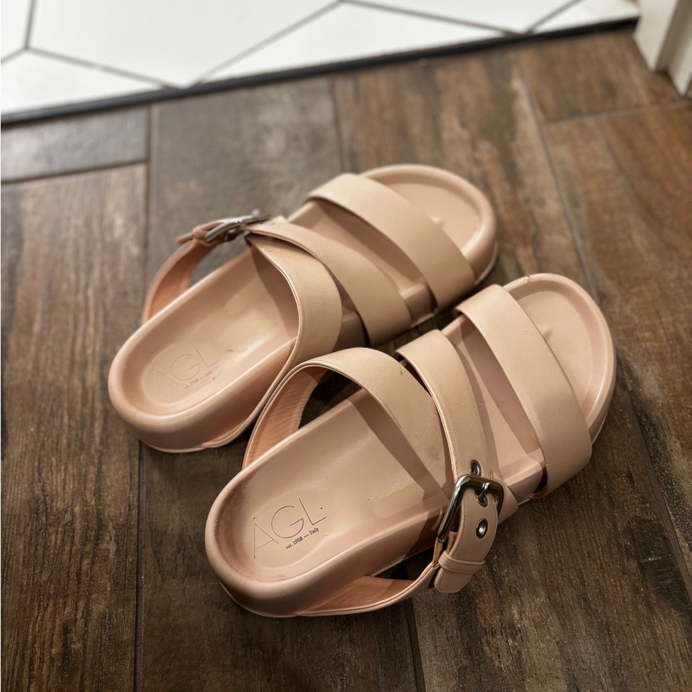AGL Women's Beige Strap Sandals